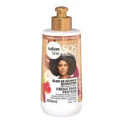 Creme Para Pentear Salon Line SOS Cachos Rícino E Queratina 300ml