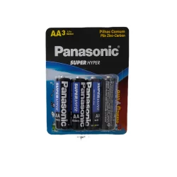 Cartela 8 Pilhas Panasonic Super Hyper AA  Comum Peq. 1.5V