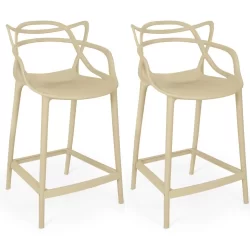 Kit 2 Banquetas Média Allegra 66cm Design Cozinha/Bancada