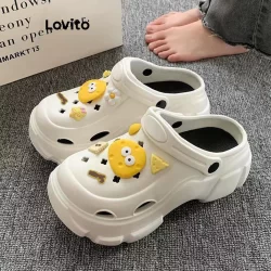 Lovito Sandália Plana Casual De Verão Com Fundo Macio E Sola Grossa Antiderrapante Para Mulheres LFA65204
