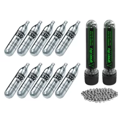 400 Esferas BBs de Aço Metal 6mm e 10 Cápsulas Cilindro de CO2 12g Para Pistola C11 M9 6,0 Ferro