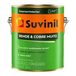 Tinta Acrílica Rende e Cobre Muito Cromio Fosco 3,6L - SUVINIL