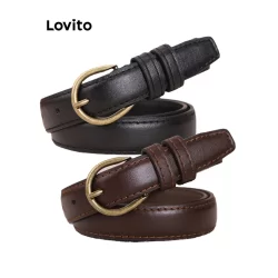 Lovito Cinto Casual Liso Básico Poroso Para Mulheres L38ED011