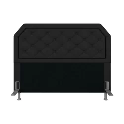 Cabeceira Estofada Cama Box Queen Florença Suede Preto - Móveis Arapongas