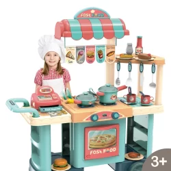 Cozinha Infantil Bancada Food Truk, Forno e Fogão Com Acessórios e Caixa Registradora  Multicolorida Replay Kids