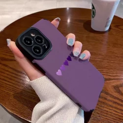 Purple Love iPhone 15/16Promax 14promax/13/12/11 Listrado Resistente A Quedas Com Tudo Incluído Capa De Telefone X/Xr/Xs