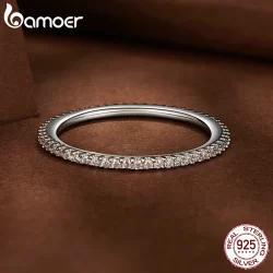 Bamoer Silver 925 Delicado Moissanita Anéis De Casal Moda Jóias Presentes MSR027