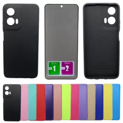 Kit Capa Aveludada Para Moto G35 + Pelicula Privacidade