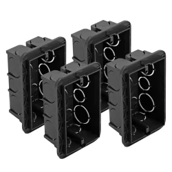 Kit 4 Caixas Embutir Para Alvenaria 4x2 Preto Pial