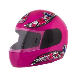 Capacete Feminino Rosa Tam 56 Pro Tork Viseira Cristal Casco ABS Cinta Jugular Fecho Revestido EPS