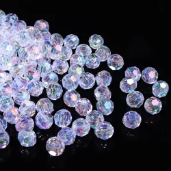 Conta De 6/8mm AB Revestida Com Ângulo Irregular Diy Loose Bead Material De Ilusão De Saco Vermelho Plástico