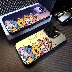 Capinha capa de Com nome personalizado Ursinho Pooh Tigrão para Samsung A03 A05 A12 A13 A14 A15 A32 A51 A52 S22 S23 S24