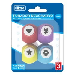 Furador Decorativo - 9 mm - Kit c/ 4 un - Tilibra