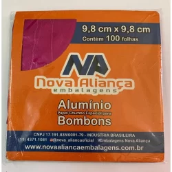 Papel Chumbo para bombons 9,8 X 9,8 cm  100 unidades