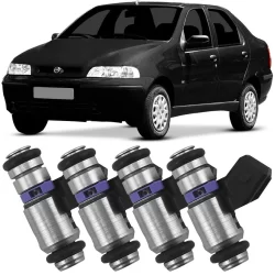 Kit 4 Bico Injetor Fiat Siena 1.0 1.3 99 A 2010 Ete