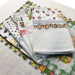 Toalha De Chá Estampado 100% Algodão 68x85, 5 Unidades
