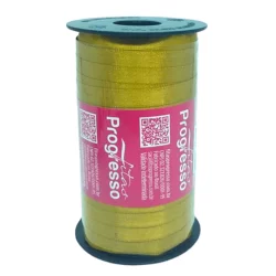 Fita de Cetim Carretel 7mm N°00 100m Cor 1353 Amarelo - 1 unidade - Progresso - Rizzo