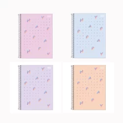 Caderno espiral capa dura universitário 16x1 256 folhas Happy Tilibra