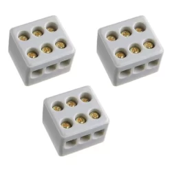 Kit 3 Conectores Porcelana Cerâmica Para Chuveiro 10mm