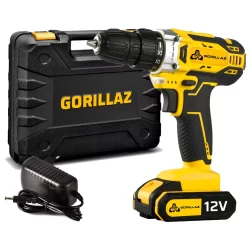 Parafusadeira Furadeira Bateria 12v 3/8 Com Maleta Gorillaz