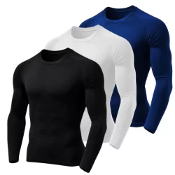 KIT 3 Camisa Segunda Pele Manga Longa Dry Camisa Termica Inverno Academia Proteção Solar UV50+