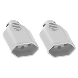 Kit 2 Plugues Femeas 2P+T 20A 250V Cinza Axial Prensa Cabo
