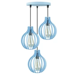 Pendentes Luminária Vintage Trio Azul Quarto Bebê Infantil Menino