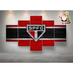 Kit Quadro Decorativo São Paulo 5 Peças 115x60 Sala Quarto Pronta Entrega