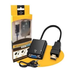 Hdmi para Vga Cabo Conversor Adaptador Hdmi Para Vga Com Saída P2 Áudio
