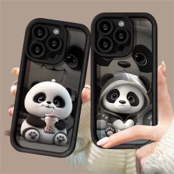 Samsung A54 S23 FE A14 A13 A24 A23 A32 A50 A22 A21S A30S A52 A51 A71 A53 A72 A50S A30S A52S Capa Flexível Panda Fofo DGX