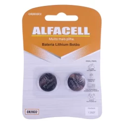 Bateria de Lithium Botão 3V CR2032 Alfacell