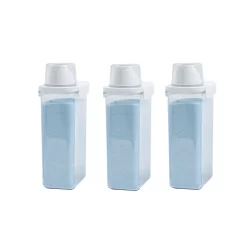 Kit de 3 porta sabão em pó 2,3L com copo dosador e travas de lavanderia - Oikos