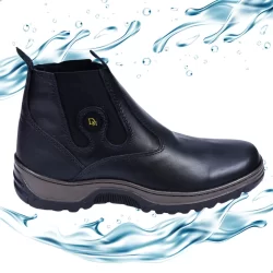 Bota Masculina Couro Impermeável Coturno Botina Resistente Palmilha Gel Confortável