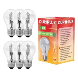 Kit 6 Lampadas Eco Halogena Clara H60 42W 220V E27 2800k