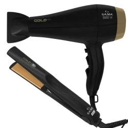Kit Prancha e Secador de Cabelo Gold  127V Gama Italy