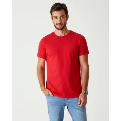 Camiseta Básica Masculina Decote Redondo Pesponto Em Meia Malha