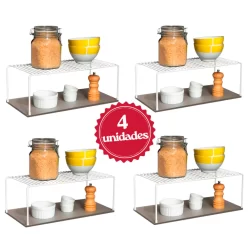Kit Organizador Armário Cozinha Prateleira Aramado 4 Peças 42cm