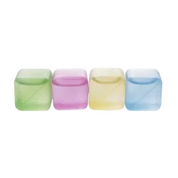 12 Cubos de Gelo Reutilizável Lyor Colorido de Plástico