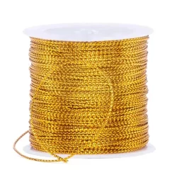 Cordão Metalizado - Importado - 0.6mm - Dourado - 100 Metros
