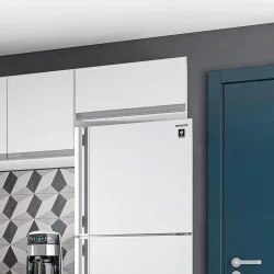 Armário Aéreo Geladeira 60cm 1 Porta Basculante Andréia Branco - AJL Móveis