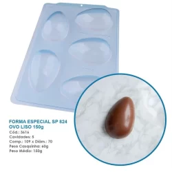 1~4 Forma Bwb Sp 824 Ovo De Páscoa Liso Silicone 3 Partes 150g Profissional Cod-3616  (Sp Especial)  (BWB PASCOA)