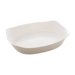 Travessa Lyor Carine de Vidro Opalino White Branco 30 x 22cm