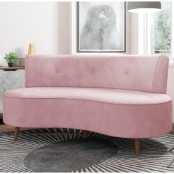 Sofá 2 Lugares para Sala Living 135cm Pés Palito Korah Z08 Veludo Rosê - Mpozenato
