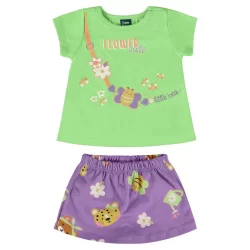 Conjunto com Blusa Brilhante e Short-Saia para Bebê Menina Bee Loop