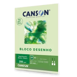 PAPEL PARA DESENHO EM BLOCO, GRAMATURA 200 G/M², TAMANHO A3, COR BRANCO   CANSON