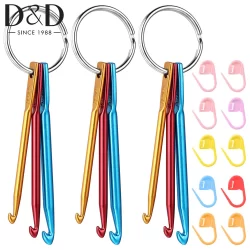13pcs 3/4/5mm Chaveiro De Crochê Portátil Com 10 Fivelas De Marcação De Agulhas De Plástico Coloridas Correntes De Chaves Para Ferramentas De Tricô