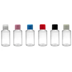 20 Frascos Plástico Pet 30 Ml reto Tampa Flip Top para viagem sabonete líquido, álcool gel, cremes e shampoo