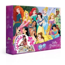 QUEBRA CABEÇA GRANDÃO PRINCESAS DISNEY 48 PEÇAS GRANDES TOYSTER JOGO EDUCATIVO CRIANÇA PUZZLE MENINA