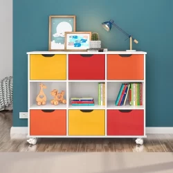 Nicho Organizador com Rodízios Toys 6 Gavetas Q01 Branco/Colorido - Mpozenato