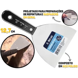 Espátula De Aço Polido Profissional Para Raspagens Gesso Massa Corrida Drywall Obra